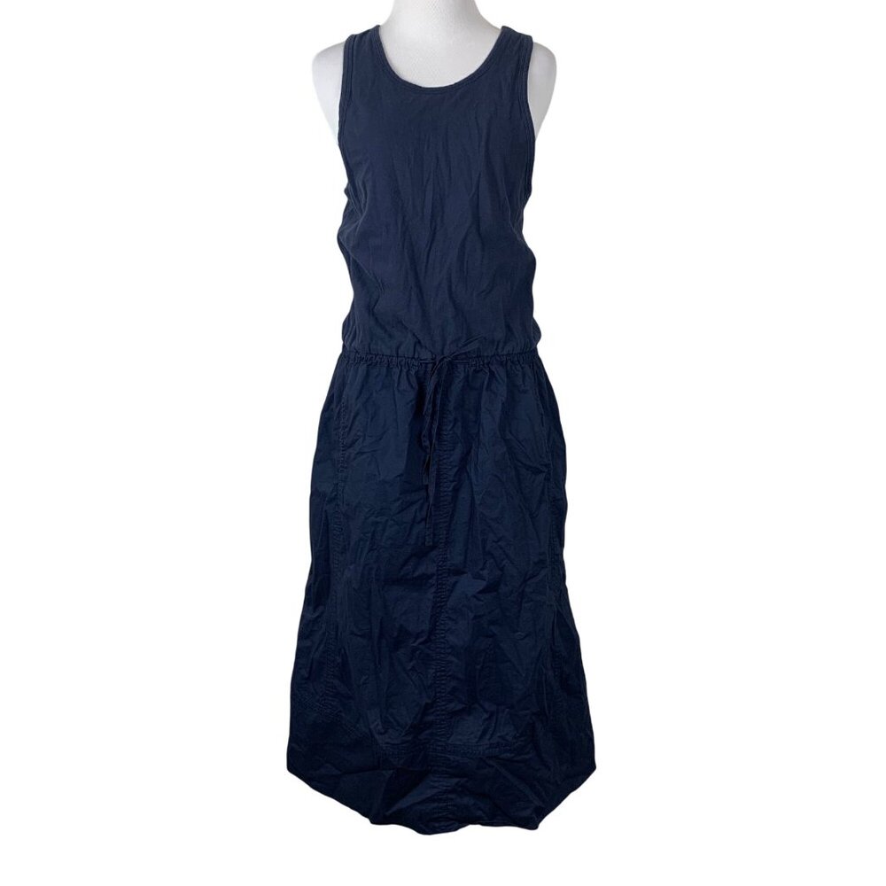 Philosophy Republic Clothing Navy Blue Cotton midi Dress M drawstring pockets